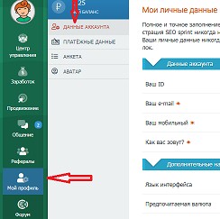 заполнение личных данных на seosprint  заполнение личных данных на seosprint net